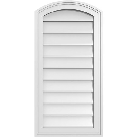 Ekena Millwork Arch Top Surface Mount PVC Gable Vent: Functional, w/ 2"W x 1-1/2"P Brickmould Frame, 16"W x 32"H GVPAR16X3202SF